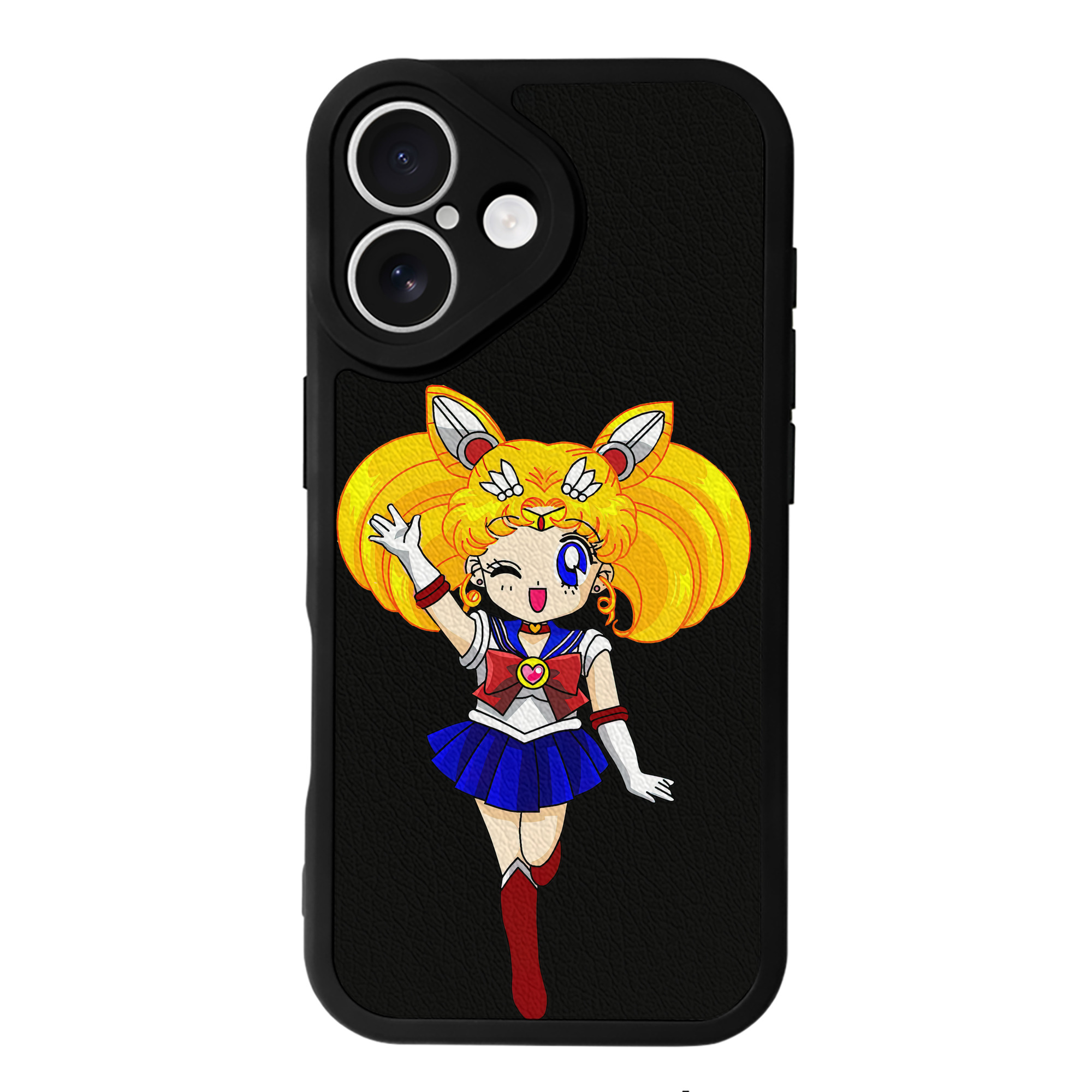 （画像用） 美少女戦士セーラームーン 月野 うさぎ つきの うさぎ Sailor Moon Tsukino Usagi 【iPhone 16シリーズ対応】シリコンスマホケース（レザー調） 材質：シリコン